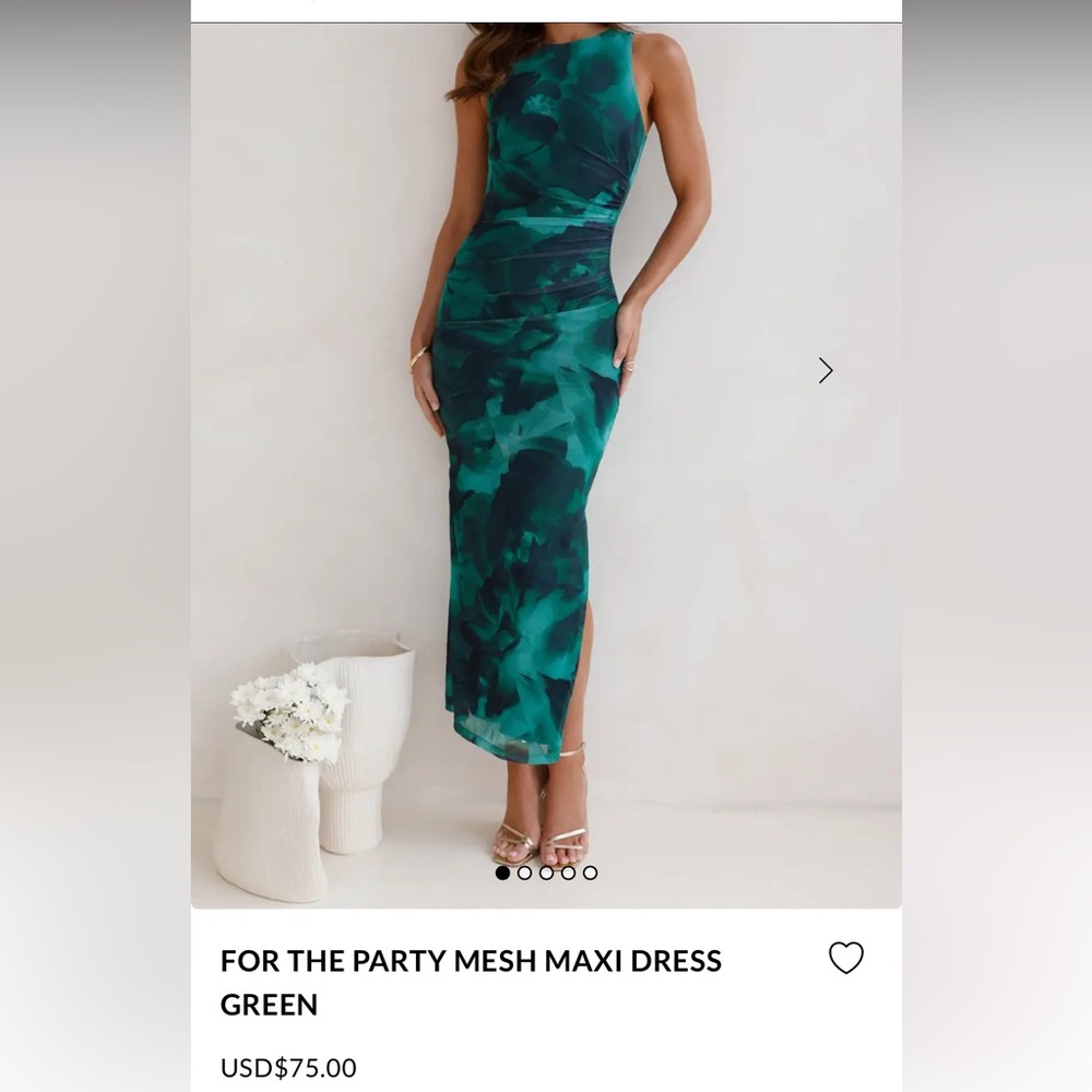 HELLO MOLLY - FOR THE PARTY MESH MAXI DRESS GREEN